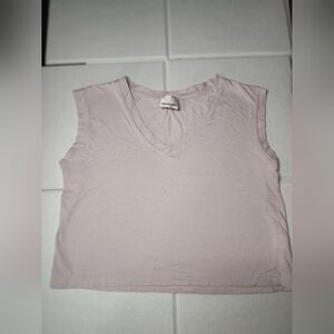 Industry Pink Sleeveless Crop Tank Top 100 Percent Organic Cotton Size M #363